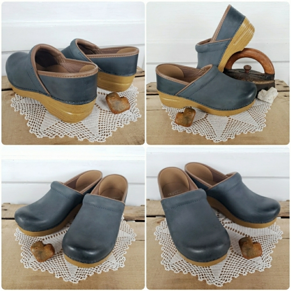 ⚘inQuire⚘AvaiLable!⚘Denim Dansko Pro Honey Clog Cottage Blue Burnished 38 39 40 - Picture 5 of 16